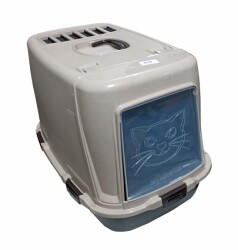 Bej Kahve Filtreli Kürekli Kapalı Kedi Tuvaleti - FAUNABIRD