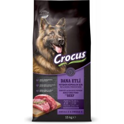 Crocus Biftekli Pirinçli Yetişkin Köpek Maması 15 Kg - CROCUS