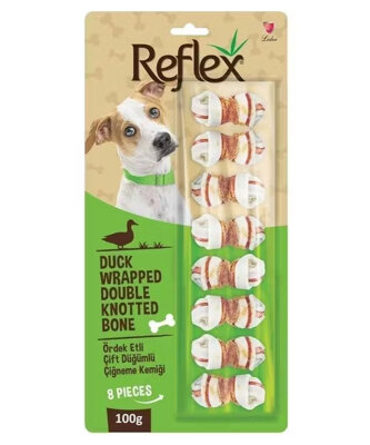 REFLEX ÖRDEK ETLİ ÇİFT DÜĞÜMLÜ KEMİK 8Lİ 100 GR - Reflex Plus