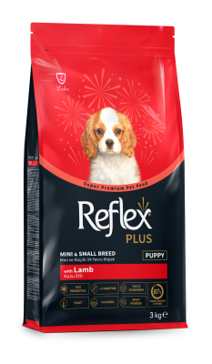 REFLEX PLUS KUZU ETLİ MİNİ VE KÜÇÜK IRK YAVRU KÖPEK MAMASI 3 KG - 1