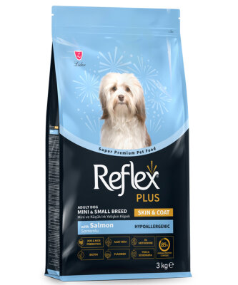 REFLEX PLUS SKİN&COAT SOMONLU MİNİ VE KÜÇÜK IRK YETİŞKİN KÖPEK MAMASI 3 KG	 - Reflex Plus