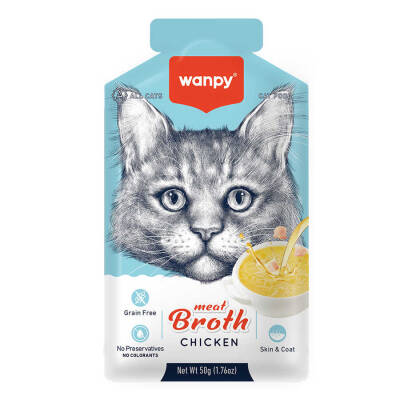 Wanpy Kediler için Tavuk Eti Çorbası 50g - 1