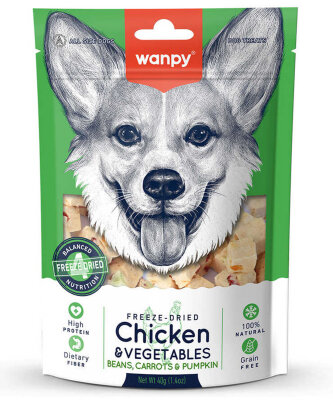 Wanpy Köpek Dondurularak Kurutulmuş Tavuk&Sebze 40g - WANPY